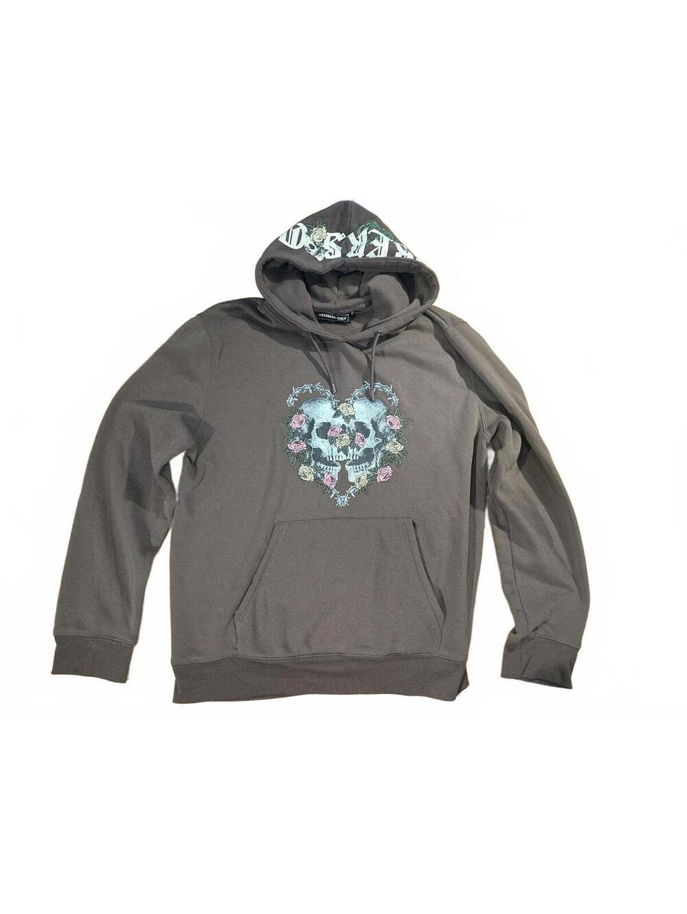 Members Only - Brown Flowers & Skulls Embroidered Size XL
